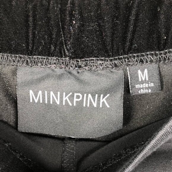 Mink‎ PINK Black  Velour Banded Leggings Size Medium - Picture 7 of 7